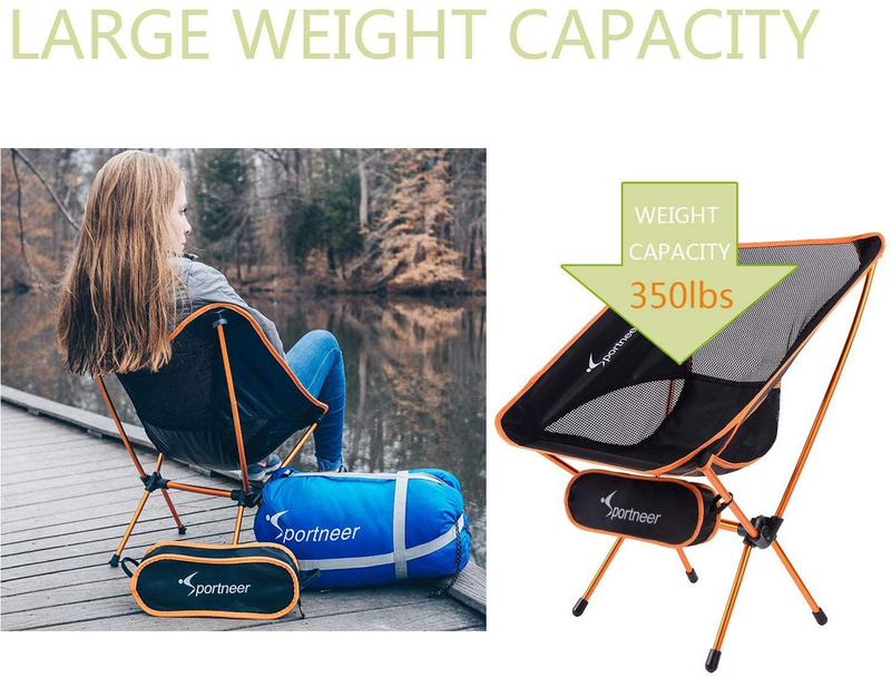 Sportneer 2 Pack Camping Chairs, Portable Backpacking Folding Camp Chair, Small Lightweight Collapsible Camping Chair for Outdoor Camping, Backpacking, Hiking, Picnic, Travel, Festival Sporting Goods > Outdoor Recreation > Camping & Hiking > Camp Furniture Sportneer   