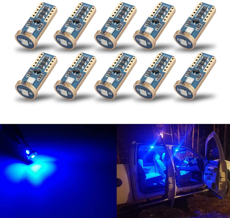 iBrightstar Newest Extremely Bright Wedge T10 168 194 LED Bulbs For Car Interior Dome Map Door Courtesy License Plate Lights, Purple Vehicles & Parts > Vehicle Parts & Accessories > Motor Vehicle Parts > Motor Vehicle Interior Fittings IBrightstar-T10-3030-3P Blue  