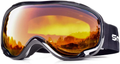 HUBO SPORTS Ski Snow Goggles for Men Women Adult,OTG Snowboard Goggles of Dual Lens with Anti Fog for UV Protection for Girls  HUBO SPORTS Ig#bborange  