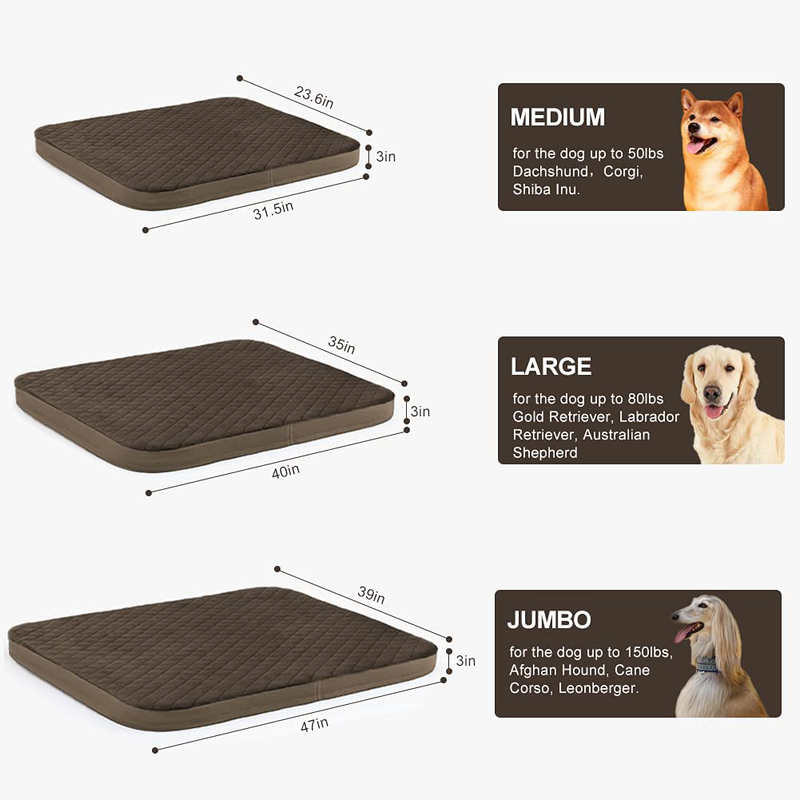Large Dog Bed Orthopedic Foam Dog Beds Mattress Joint Relief Pet Sleeping Mat, Non Slip Bottom with Removable Washable Cover Animals & Pet Supplies > Pet Supplies > Dog Supplies > Dog Beds JoicyCo   