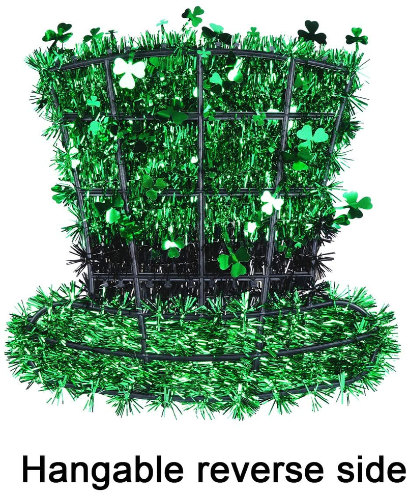 Green Tinsel Garland, 4 Pack Include Shamrock Wreath, Wire Circle Garland, Leprechaun Hat and Metallic Tinsel Twist Garland for St. Patrick'S Day Decorations and Lucky Irish Themed Parties Arts & Entertainment > Party & Celebration > Party Supplies Artflower   