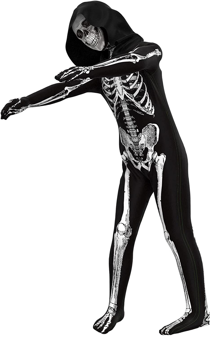 CUPOHUS' Unisex Skeleton Jumpsuit - Scary Black and White Halloween Jumpsuit Costume Apparel & Accessories > Costumes & Accessories > Costumes Cupohus   