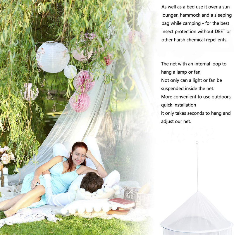 Mosquito Net for Bed, Bed Canopy with 100 Led String Lights, Ultra Large Hanging Queen Canopy Bed Curtain Netting for Baby, Kids, Girls or Adults. 1 Entry,For Single to King Size Beds | Camping Sporting Goods > Outdoor Recreation > Camping & Hiking > Mosquito Nets & Insect Screens Comtelek   