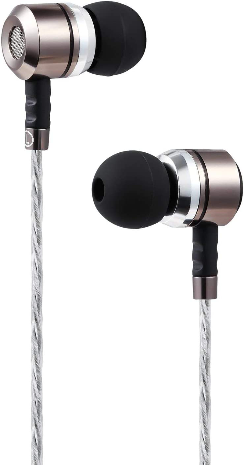Sephia SP3060 Earbuds, Wired in-Ear Headphones with Tangle-Free Cord, Noise Isolating, Bass Driven Sound, Metal Earphones, Carry Case, Ear Bud Tips
