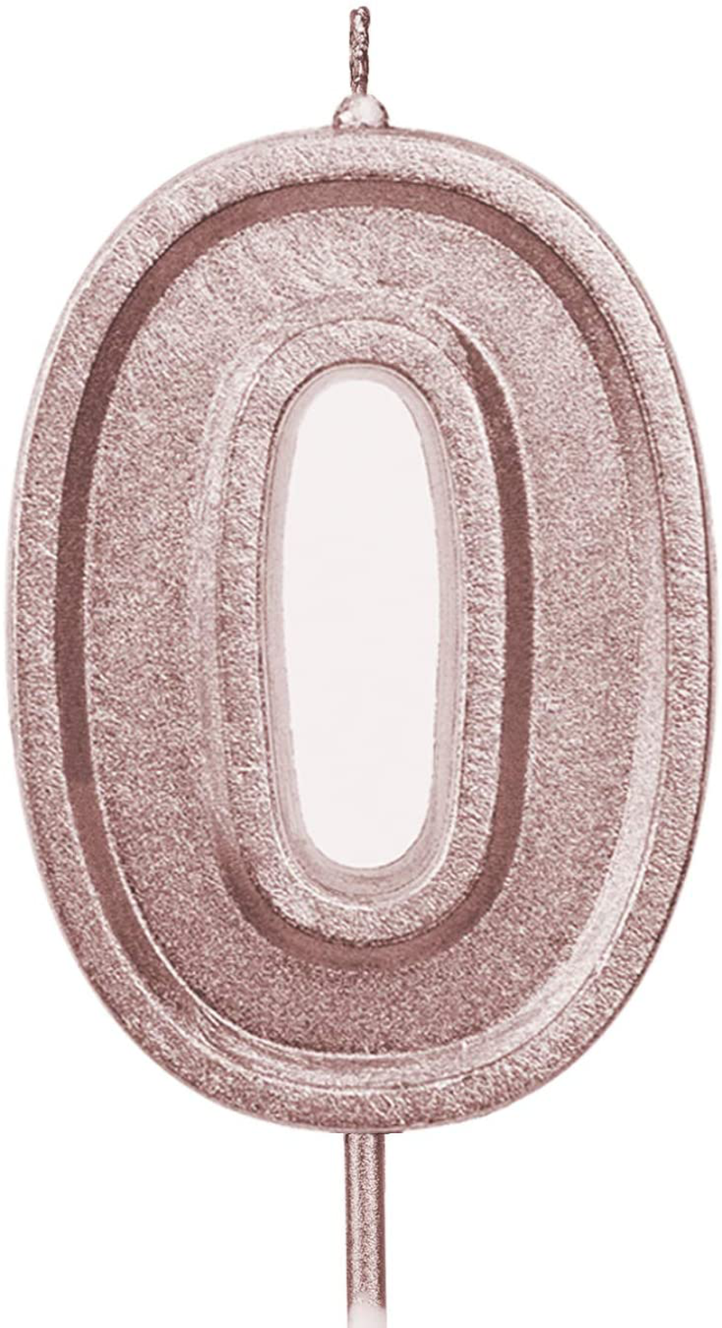 LUTER 2.76 Inches Large Rose Gold Glitter Birthday Candles Birthday Cake Candles Number Candles Cake Topper Decoration for Wedding Party Kids Adults, Number 1 Home & Garden > Decor > Home Fragrances > Candles LUTER 0  