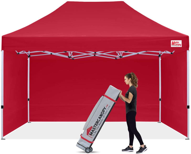 MASTERCANOPY Durable Pop-Up Canopy Tent 10X15 Heavy Duty Instant Canopy with Sidewalls (White) Sporting Goods > Outdoor Recreation > Camping & Hiking > Tent Accessories MASTERCANOPY Burgundy 10x15 