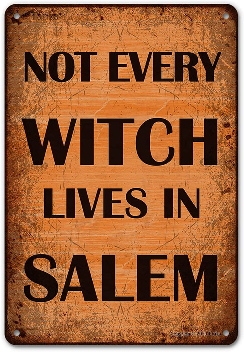 Not Every Witch Lives in Salem Halloween Decoration Iron Poster Painting Tin Sign Vintage Wall Decor for Cafe Bar Pub Home Beer Decoration Crafts