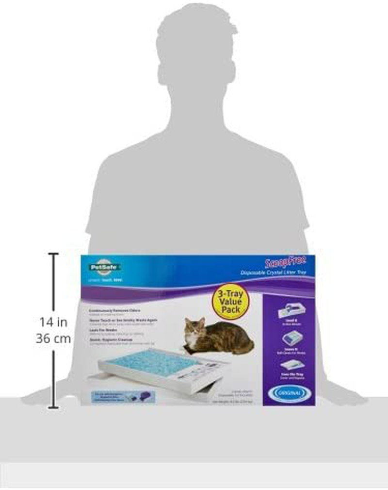 PetSafe ScoopFree Cat Litter Crystal Tray Refills for ScoopFree Self-Cleaning Cat Litter Boxes - 3-Pack - Non-Clumping, Less Mess, Odor Control - Available in Original Blue, Lavender, or Sensitive Animals & Pet Supplies > Pet Supplies > Cat Supplies > Cat Litter PetSafe   