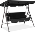 Fundouns 2-Person Patio Porch Swing Chair, Patio Swing with Canopy and Removable Cushions - Black Home & Garden > Lawn & Garden > Outdoor Living > Porch Swings Fundouns Black  