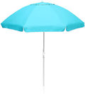 Lurasel Beach Umbrella 6.5ft UV 50+ Outdoor Portable Sunshade Umbrella with Sand Anchor,Tilt Mechanism and Carry Bag for Garden Beach Outdoor(6.5ft,Blue-Green Stripes)