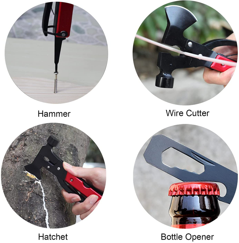 Filmhoo Gifts for Dad/Men from Daughter Son,Multitool Camping Accessories 14 in 1 Hatchet with Knife Axe Hammer Gifts for Grandpa/Him,Fathers Day/ Birthday/Anniversary/Christmas Stocking Stuffers Sporting Goods > Outdoor Recreation > Camping & Hiking > Camping Tools FilmHOO   