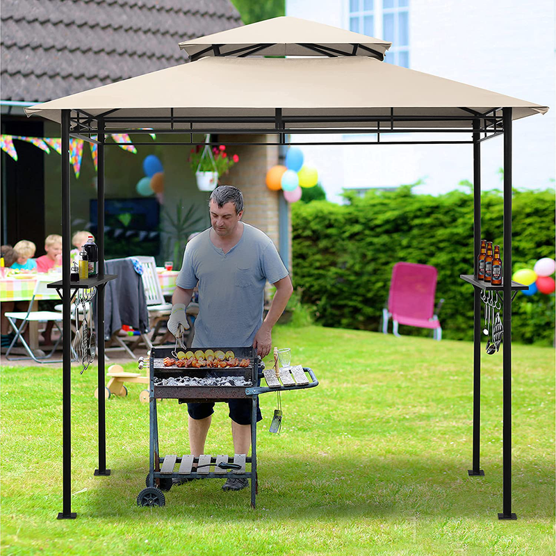 DikaSun BBQ Grill Gazebo 8' x 5' Double Tiered Barbecue Canopy BBQ Grill Tent w/Air Vent for Outdoor Party Patio Wedding Home & Garden > Lawn & Garden > Outdoor Living > Outdoor Structures > Canopies & Gazebos DikaSun   