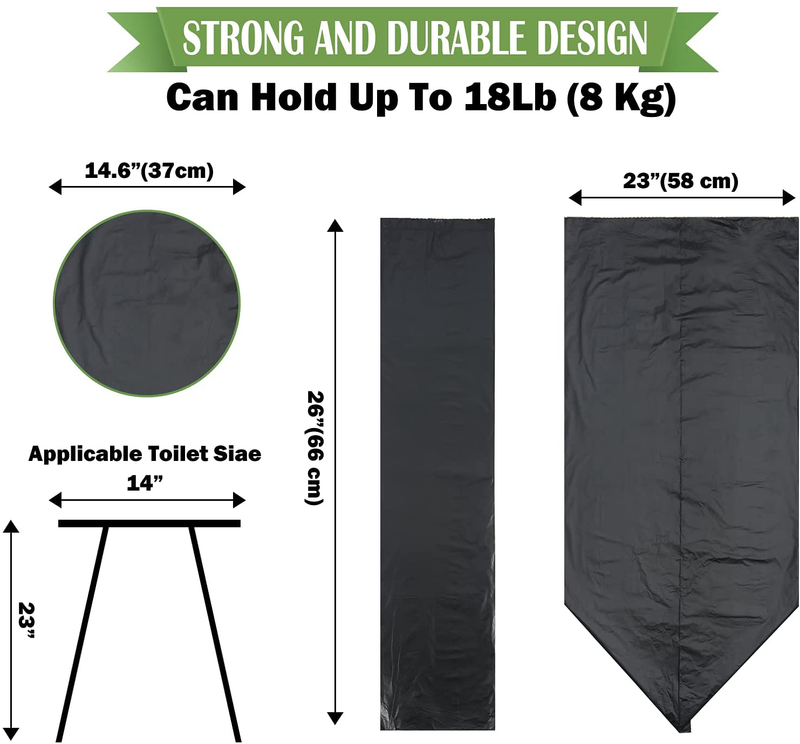 Portable Toilet Bags for Camping Boating Outdoors, 20 Count Toilet Replacement Bags, 8 Gallon, 30 Liter, 100% Biodegradeable for Use with 5 Gallon Bucket Sporting Goods > Outdoor Recreation > Camping & Hiking > Portable Toilets & Showers TYI   