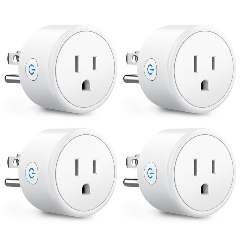 Smart Plugs That Work with Alexa Echo Google Home for Voice Control, Aoycocr Smart Home Mini WiFi Outlet with Timer Remote Control Function, No Hub Required, ETL FCC Listed 4 Pack, 2.4GHz Network