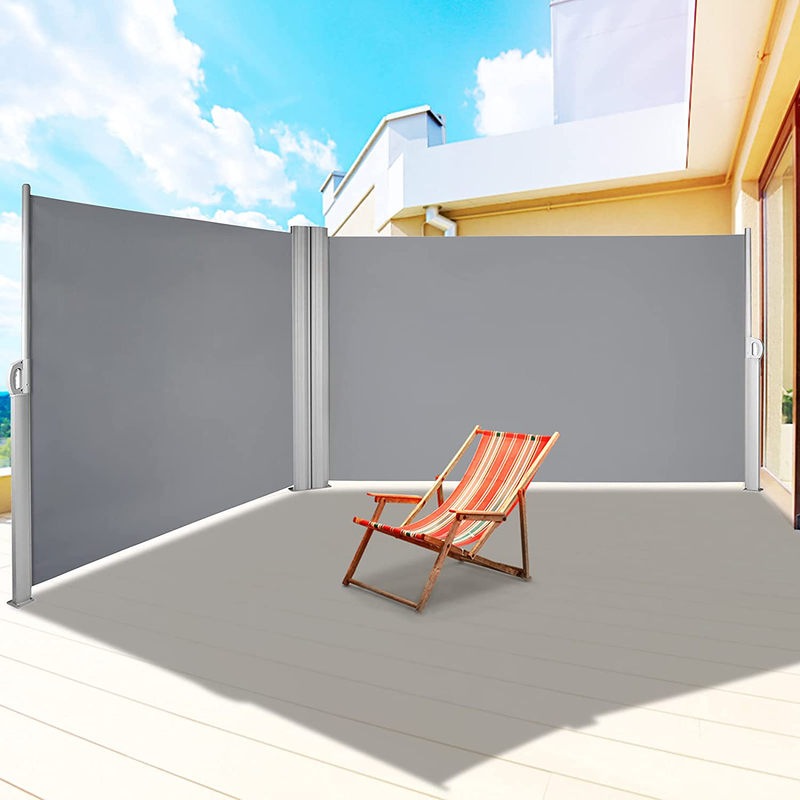 LOVESHARE Retractable Screen 71x118'' Awnig Rugged Full Aluminum Rust-Proof, Patio Sunshine Screen, Privacy Divider, Wind Screen, Long Service Life, Suitable for Courtyard, Roof Terraces and Pools Home & Garden > Lawn & Garden > Outdoor Living > Outdoor Umbrella & Sunshade Accessories VEVOR Gray 71''*236'' 