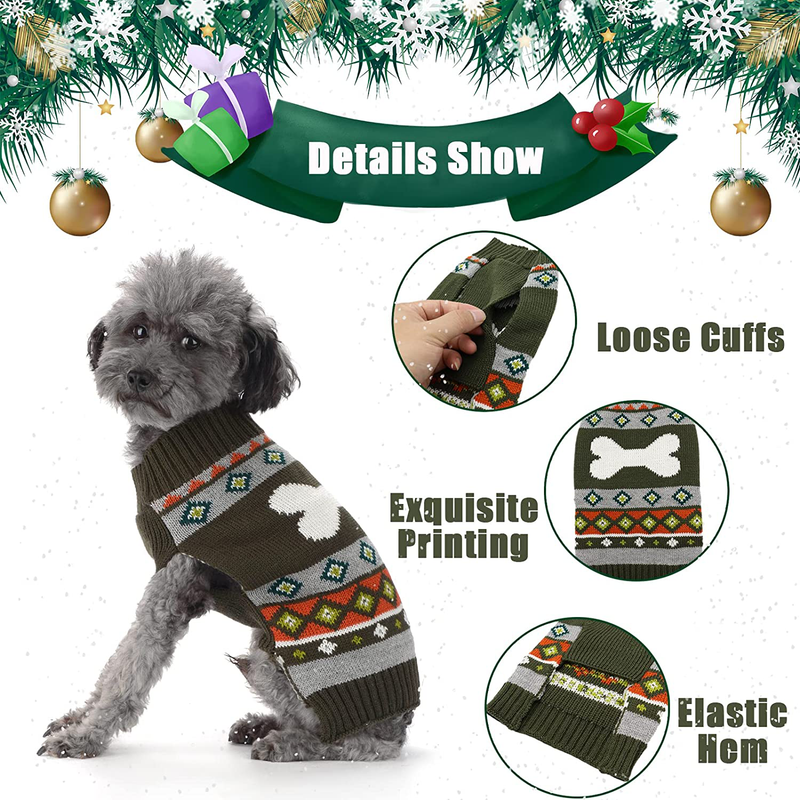 TENGZHI Dog Sweater Xsmall Pet Costume Soft Thick Knit Puppy Sweater Vest Dachshund Clothes Cat Apparel for Small Medium and Large Dogs Cats
