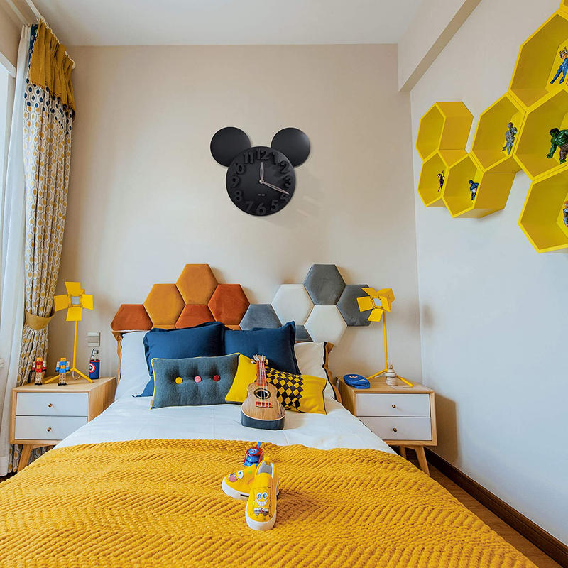 MEIDI CLOCK Modern Design Mickey Mouse Big Digit 3D Wall Clock Home Decor Decoration - Black Home & Garden > Decor > Clocks > Wall Clocks Meidi·Clock   
