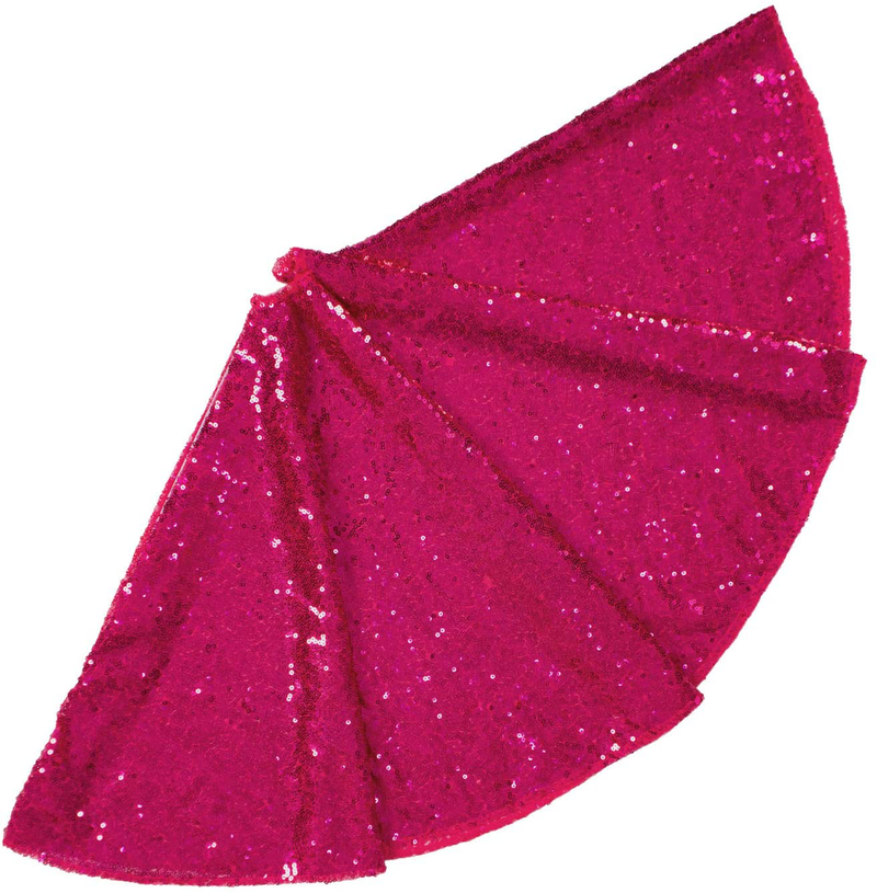 ShinyBeauty Small Tree Skirt Embroidered and Sequined Holiday-Black-Sequin Tree Skirt-24Inch Christmas Tree Skirt Christmas Decorations Mini Tree Skirt for Small/Slim/Pencil/Tabletop Trees Home & Garden > Decor > Seasonal & Holiday Decorations > Christmas Tree Skirts ShinyBeauty Fuchsia 36Inch 