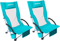 Kingcamp Low Sling Beach Chair for Camping Concert Lawn, Low and High Mesh Back Two Versions Sporting Goods > Outdoor Recreation > Camping & Hiking > Camp Furniture KingCamp Highback_cyan_2  