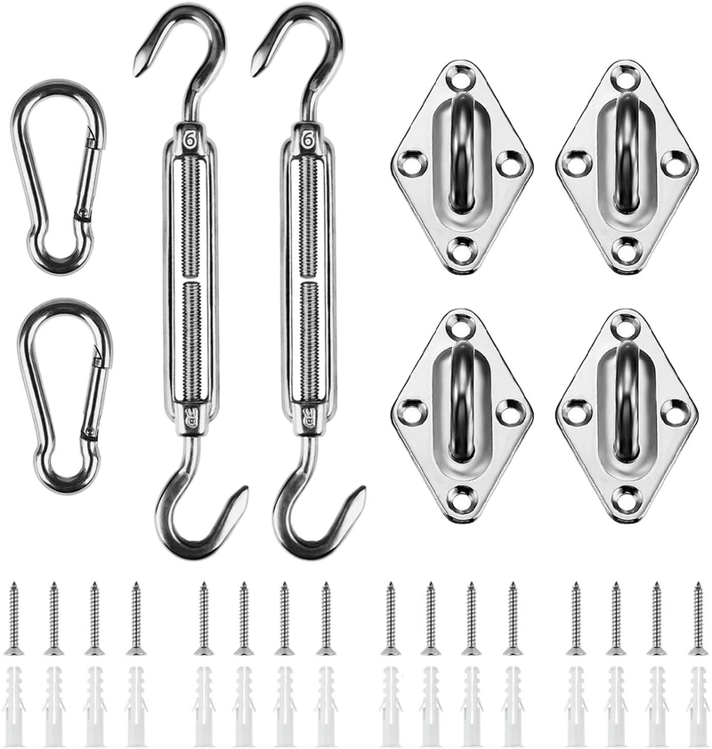 Shade&Beyond 316 Marine Grade Shade Sail Hardware Kit 5 inch for Rectangle and Square Sun Shade Sails Installation, 24 Pcs Home & Garden > Lawn & Garden > Outdoor Living > Outdoor Umbrella & Sunshade Accessories Shade&Beyond 6 INCH  