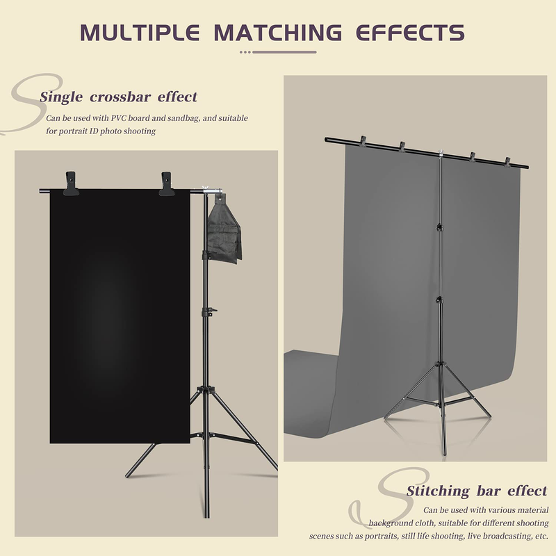 T-Shaped Background Stand, 6.5x5ft/2x1.5m Portable Background Support System, Height Adjustable, Used for Photography Studio Shooting Cameras & Optics > Photography > Lighting & Studio Walk Fly   