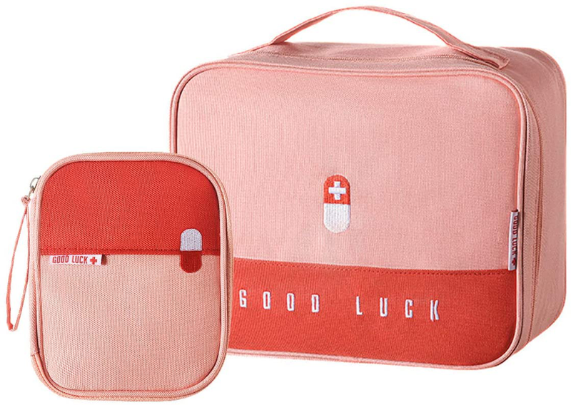 paerma Empty First Aid Bags Travel Medical Supplies Cosmetic Organizer Insulated Medicine Bag Convenient Safety Kit Suit for Family Outdoors Hiking Camping Car Office Workplace,Green(Mom Son Bag) Health & Beauty > Health Care > First Aid > First Aid Kits paerma Pink  