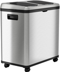 iTouchless 13 Gallon Automatic Trash Can with Odor-Absorbing Filter and Lid Lock, Power by Batteries (not included) or Optional AC Adapter (sold separately), Black/Stainless Steel Home & Garden > Kitchen & Dining > Kitchen Tools & Utensils > Kitchen Knives iTouchless Stainless Steel  