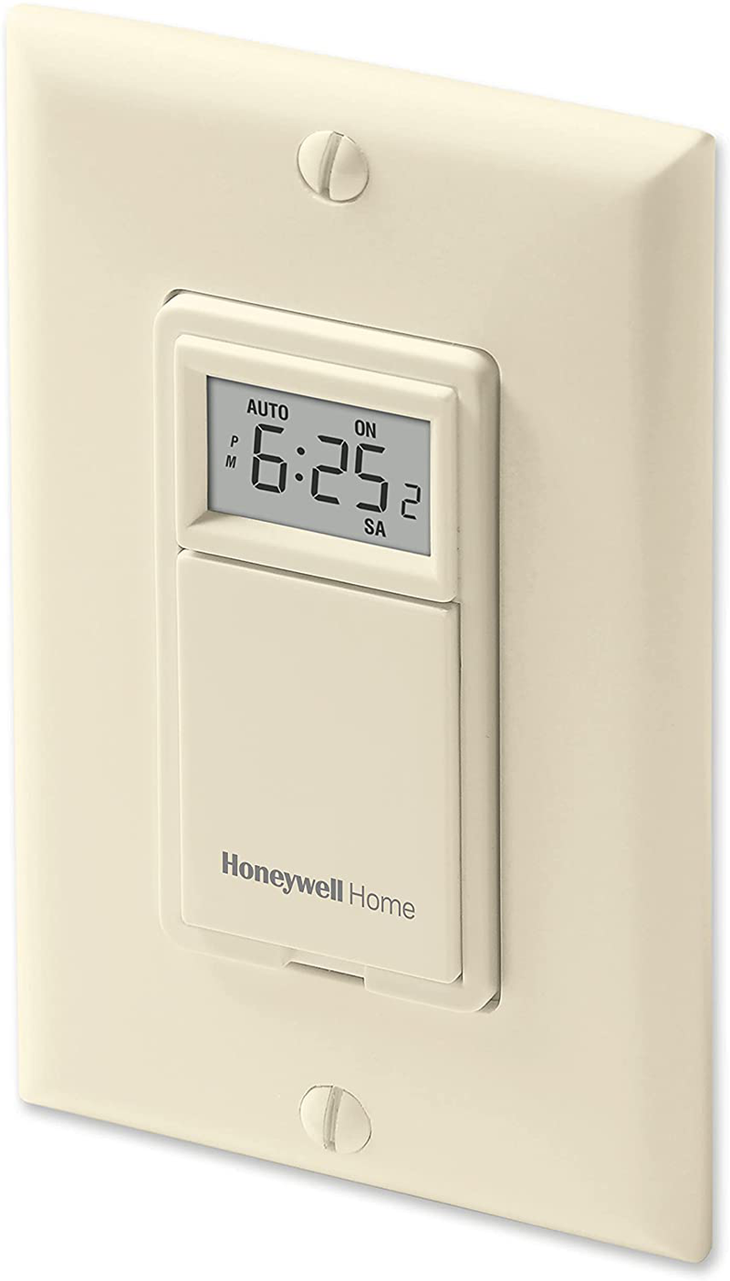 Honeywell Home RPLS531A1003 RPLS531A 7-Day Programmable Timer Switch, Almond