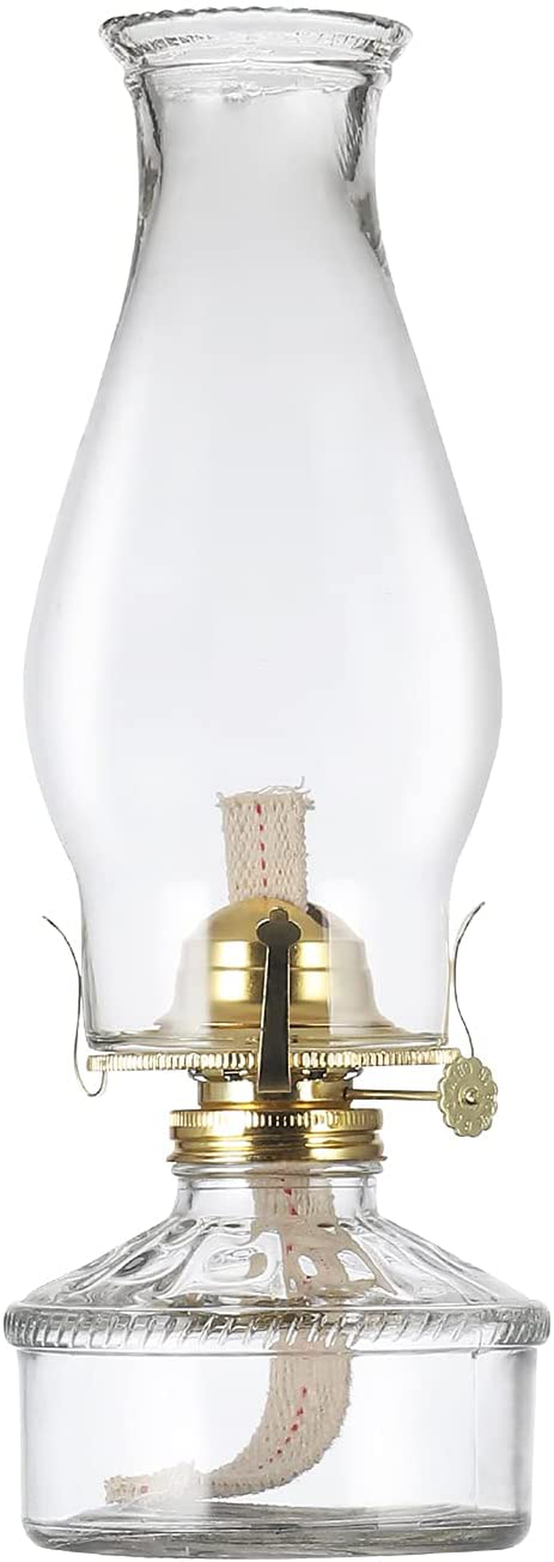 Rustic Oil Lamp Lantern Vintage Glass Kerosene Lamp 12.5''Chamber Oil Lamps for Indoor Use Home Decor Lighting Oil Lantern Home & Garden > Lighting Accessories > Oil Lamp Fuel DNRVK Large  