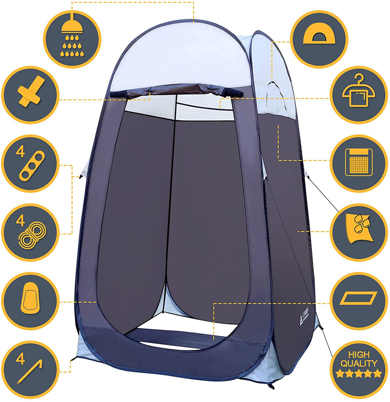 Leader Accessories Pop up Shower Tent Dressing Changing Tent Pod Toilet Tent 4' X 4' X 78"(H) Big Size