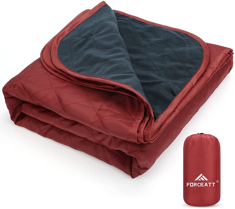 Forceatt Camping Blanket, Compact Picnic Blanket/Outdoor blanke, Tear Resistant, for Outdoor Festivals, Beaches, picnics, Stadium，Camping, Parks, Hiking, Travel, Family Suitable for Four Seasons Home & Garden > Lawn & Garden > Outdoor Living > Outdoor Blankets > Picnic Blankets Forceatt WINE RED  