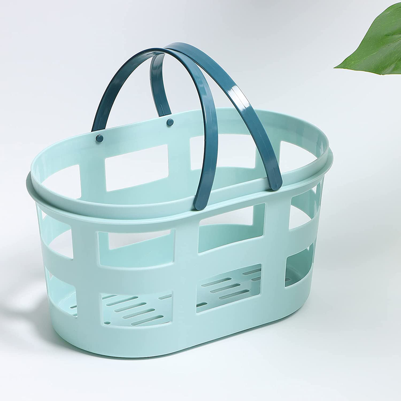 Portable Shower Caddy Basket,Tote Plastic Organizer Storage Baskets with Handles,Shower Caddy Bins Organizer for College Dorm,Bathroom and Kitchen (Lake Blue) Sporting Goods > Outdoor Recreation > Camping & Hiking > Portable Toilets & Showers KUNZHAN   