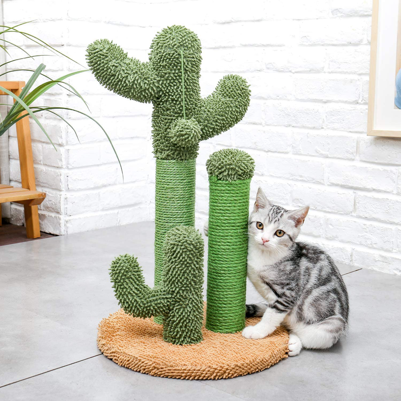 PAWZ Road Cat Scratching Post Cactus Cat Scratcher Featuring with 3 Scratching Poles and Interactive Dangling Ball Animals & Pet Supplies > Pet Supplies > Cat Supplies > Cat Beds PAWZ Road   