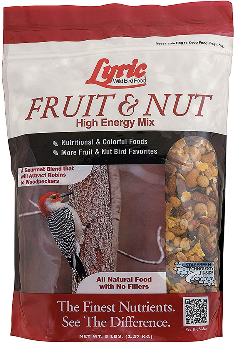 Lyric 2647417 Fruit & Nut High Energy Wild Bird Food, 20 lb Animals & Pet Supplies > Pet Supplies > Bird Supplies > Bird Food Lyric Food 5 lb 