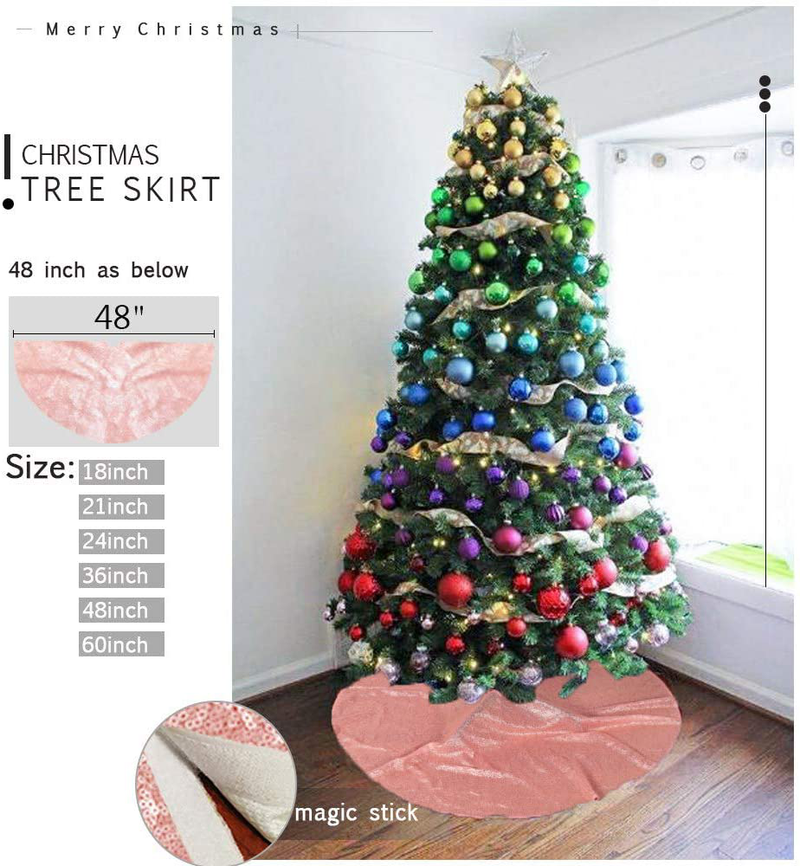 ShinyBeauty Tree Skirt Pink Tree Skirt Christmas Tree Skirt 36 inch Christmas Decoration Y1107