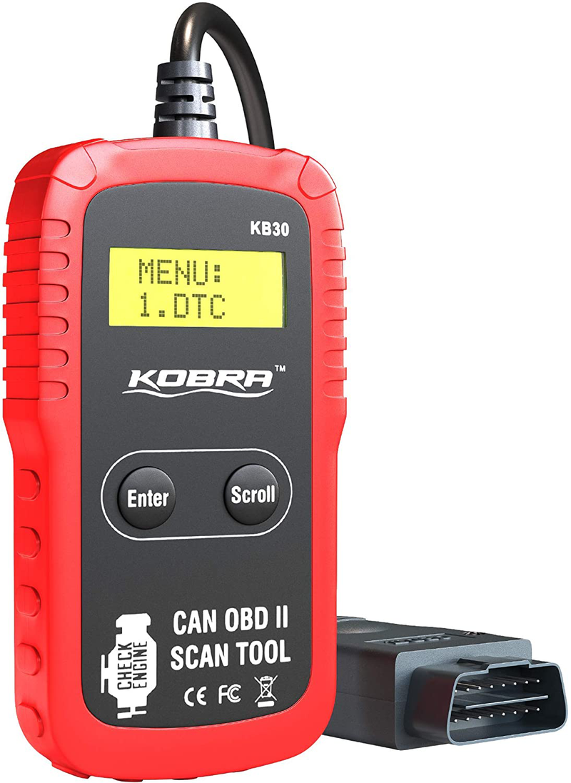 Kobra Newest Version OBD2 Scanner Car Code Reader - Universal Auto OBD Car Diagnostic Tools for All Cars, Automotive Check Engine Readers with Reset (Red and Black)  ‎KOBRA Products Compact  