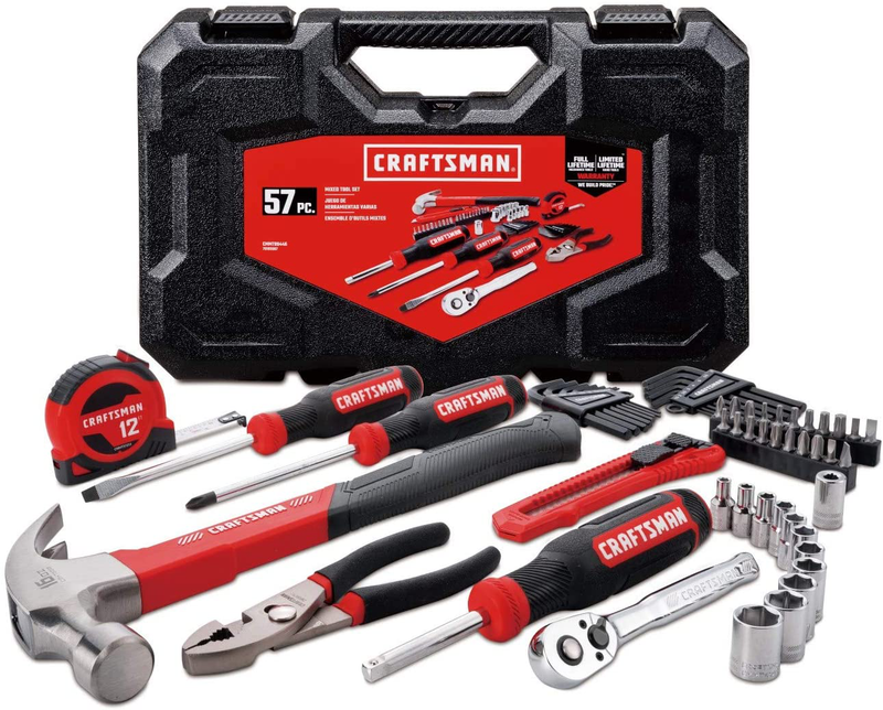 CRAFTSMAN Home Tool Kit / Mechanics Tools Kit, 57-Piece (CMMT99446) Hardware > Tools > Tool Sets Craftsman 57-Pieces Home Tool Kit 