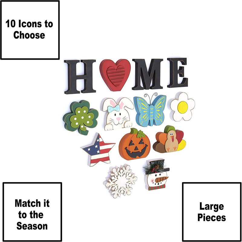 The Lakeside Collection Decorative Tabletop Home Letter Sign with Seasonal Icons - 13 Pieces Home & Garden > Decor > Seasonal & Holiday Decorations LTD Commodities, LLC   