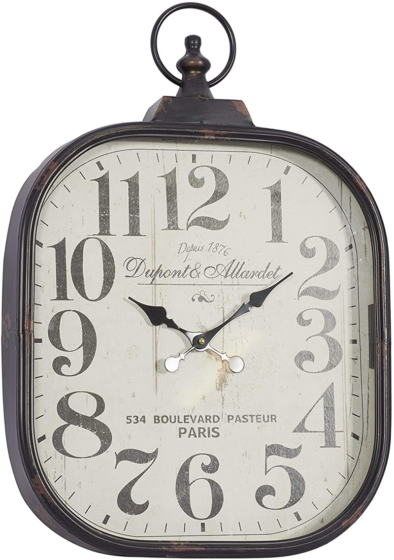 Deco 79 52560 Metal Glass Wall Clock, 18" x 26" Home & Garden > Decor > Clocks > Wall Clocks Deco 79   