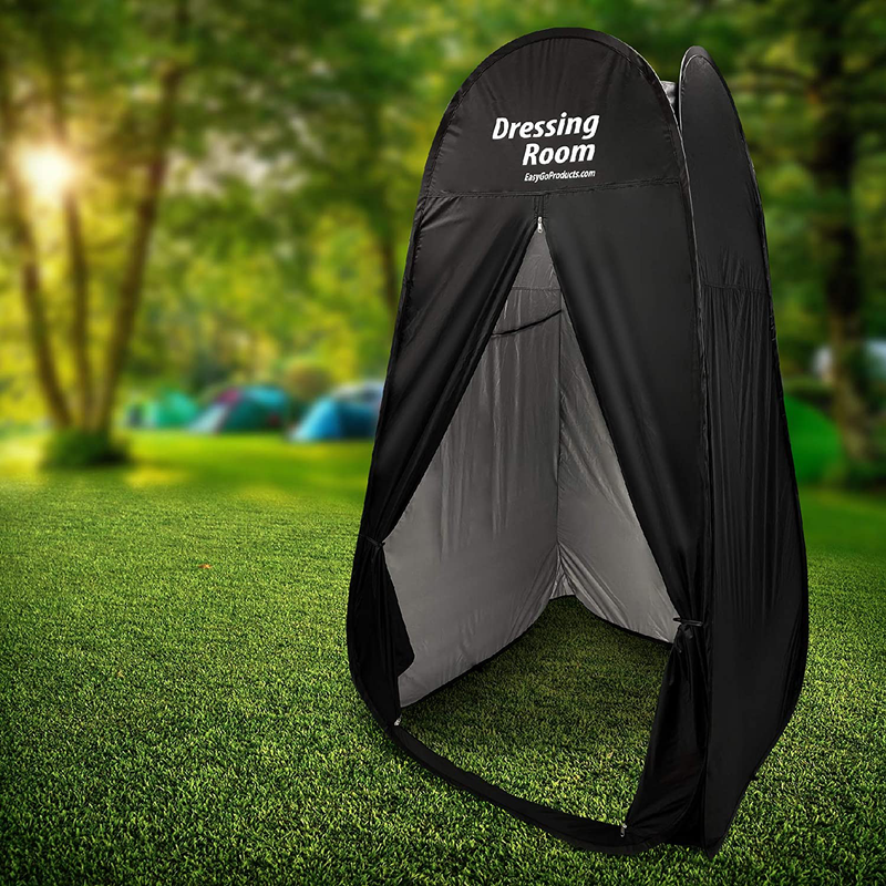 Easygoproducts Portable Changing Dressing Room Pop up Shelter for Outdoors Beach Area Grass Shower Room Equipped with Portable Carrying Case. Great for Clothing Companies, Black