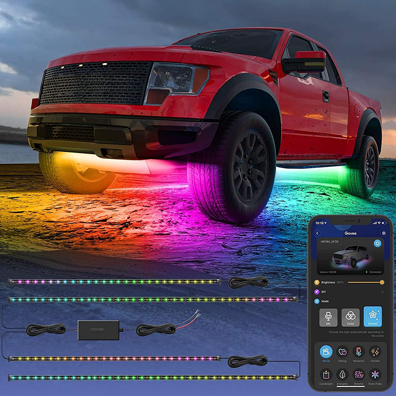 Govee Exterior Car LED Lights, RGBIC Underglow Car Lights with App and Remote Control, 16 Million Colors, Music Mode, DIY Mode, 10 Scene Modes for SUVs, Trucks Vehicles & Parts > Vehicle Parts & Accessories > Vehicle Maintenance, Care & Decor Govee Default Title  