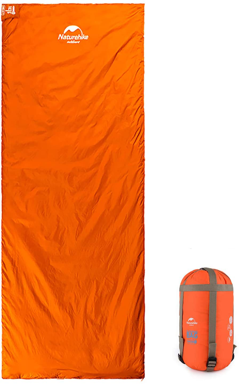 Naturehike Ultralight Envelope Sleeping Bag, Backpack Portable Compact Lightweight Warm Weather Sleeping Bag for Adults Kids, Backpacking, Camping, Hiking with Compression Sack Sporting Goods > Outdoor Recreation > Camping & Hiking > Sleeping Bags Naturehike Orange-Left M(74.8"L x29.5"W) 