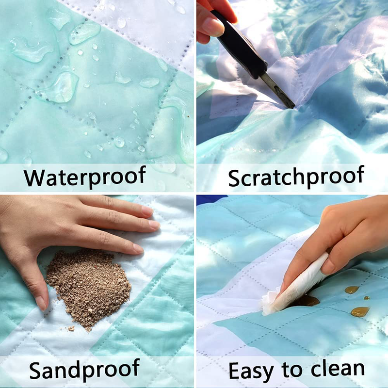 Outdoor Sandproof Waterproof Picnic Blanket, Extra Large 80" x 80" Foldable Machine Washable Mat for Indoor Crawling Blanket, Park, Travel, Camping, Beach Blanket Home & Garden > Lawn & Garden > Outdoor Living > Outdoor Blankets > Picnic Blankets AHIGCA   