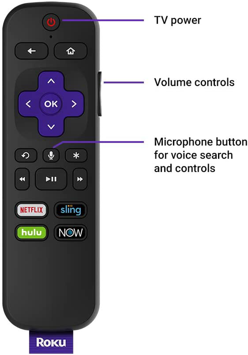 Roku Streaming Stick | Portable; Power-Packed Streaming Device with Voice Remote with Buttons for TV Power and Volume (2018) Electronics > Electronics Accessories > Remote Controls Roku   
