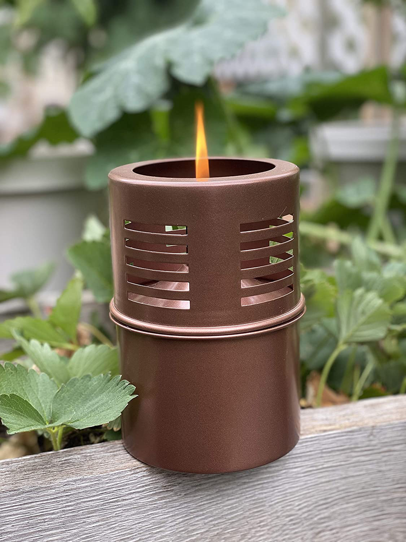 Torch Tabletop Oil Lamp Copper Stainless Steel Metal Wind Shield with Extra Fiberglass Wick with Safety Lock Wick Protection Child Guard Home & Garden > Lighting Accessories > Oil Lamp Fuel Cherry Accents   