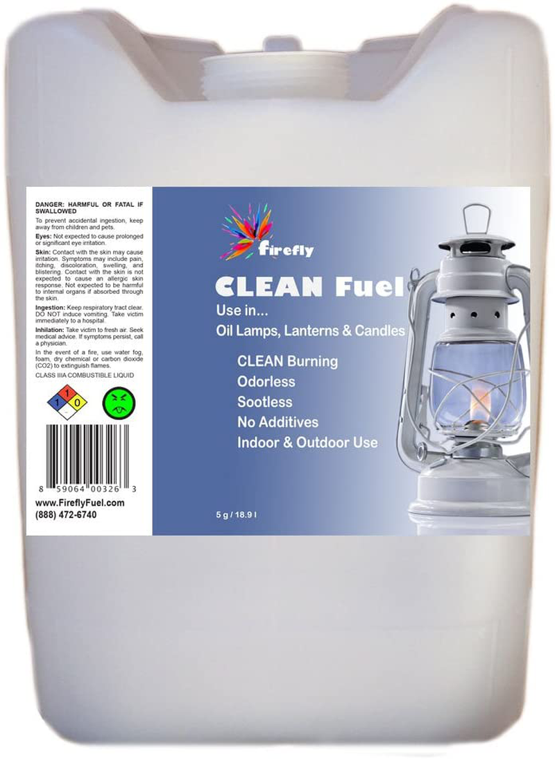 Firefly Kosher Clean Fuel Lamp Oil – Smokeless/Virtually Odorless – Longer Burning – 1 Gallon Home & Garden > Lighting Accessories > Oil Lamp Fuel Firefly Clear 5 Gallons 