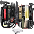 Survival Kit 34 in 1,Stocking Stuffers Christmas Gifts Camping Accessories Survival Gear Outdoor Multi-Tool Gifts for Men Women (RED) Sporting Goods > Outdoor Recreation > Camping & Hiking > Camping Tools FCNB Red  