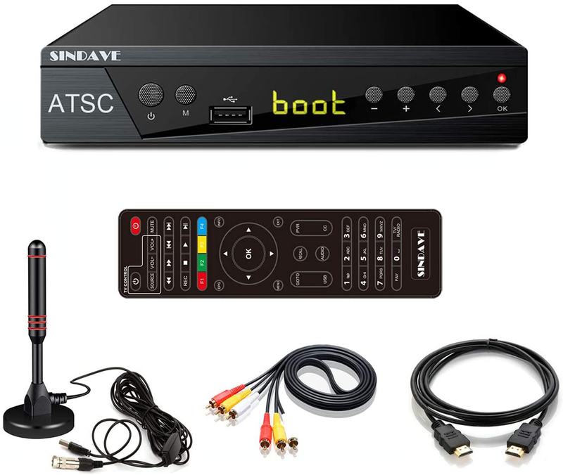 Digital Converter Box, Sindave HDTV Tunner Digital Converter for Analog TV, HD 1080P TV with Recorder, ATSC HDTV Digital Converter with Tuner, Pause Live (ATSC Tuner) Electronics > Audio > Audio Components > Audio & Video Receivers SINDAVE   