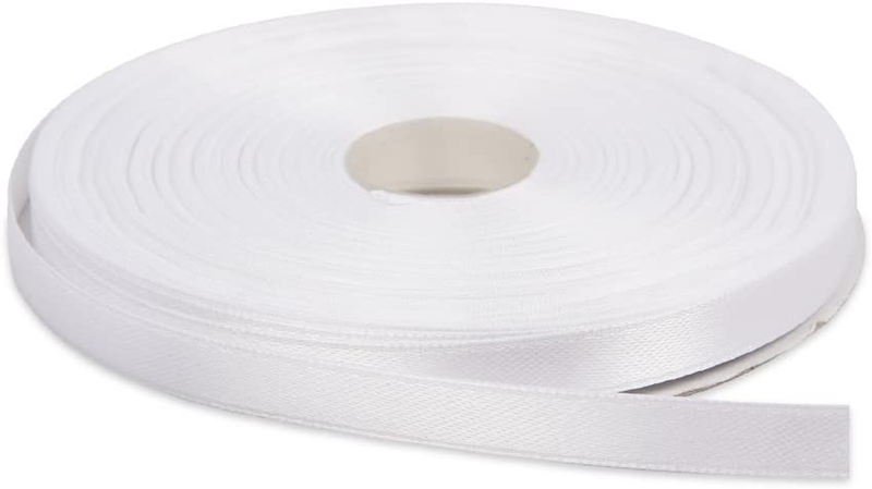 Topenca Supplies 3/8 Inches x 50 Yards Double Face Solid Satin Ribbon Roll, White Arts & Entertainment > Hobbies & Creative Arts > Arts & Crafts > Art & Crafting Materials > Embellishments & Trims > Ribbons & Trim Topenca Supplies White 3/8" x 50 yards 