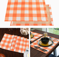 Christmas Placemats For Dining Table Red Black Buffalo Check Placemats Set Of 6 Plaid Placemats Set Farmhouse Christmas Decorations Kitchen Burlap 6 Pcs Fall HolidayTable Placemat For Dining 11x17 In Home & Garden > Decor > Seasonal & Holiday Decorations& Garden > Decor > Seasonal & Holiday Decorations jumping meters Orange  